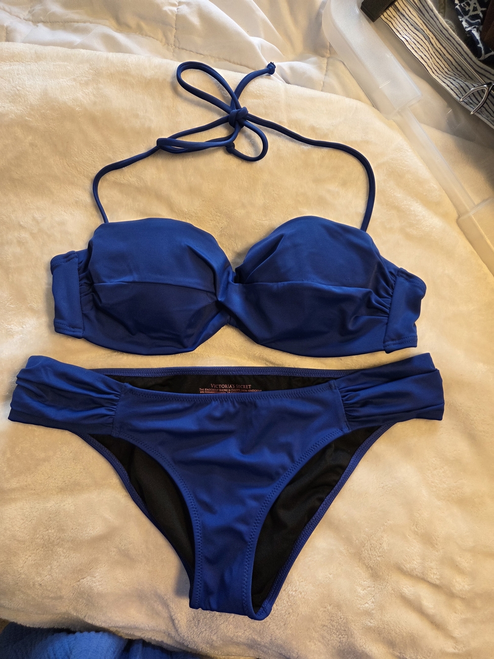 Victoria's Secret Royal Blue Bikini Set - Strapless Top  & Classic Bottom